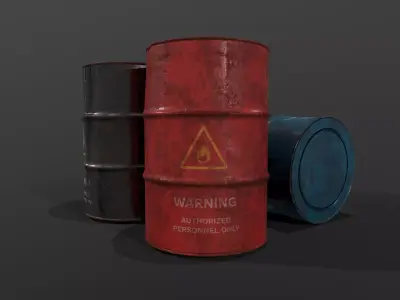 Oil Barrels Low-poly 3D model get