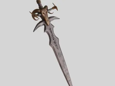 Low Poly Medieval Fantasy Sword Low-poly 3D model