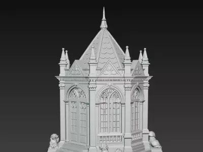 Gothic Pavilion Gazebo Architecture 3D Model STL 3D print model
