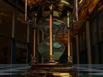 Hourglass Steampunk 3D model