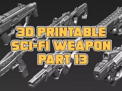 3D Printable Sci-Fi Weapon Part 13 3D model