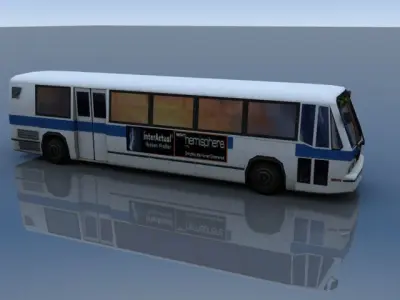 US Style Bus Low-poly 3D model