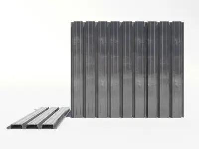 Corrugated galvanized sheets 8 Low-poly 3D model