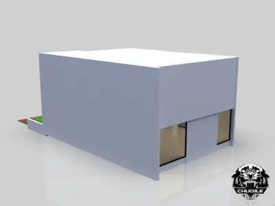 Modern Building Low-poly 3D model 3