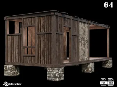 Medieval Houses Pack 61-62-63-64-65 - 4K Textures Game Ready Low-poly 3D model