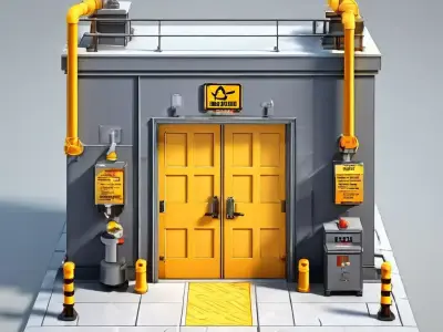 Stylized LowPoly Industrial Building Low-poly 3D model