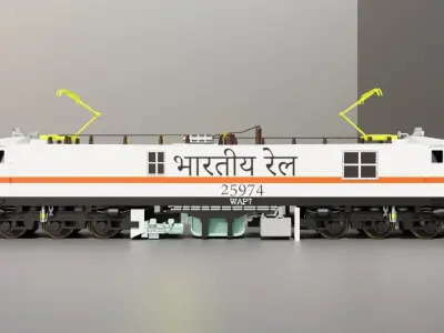 Indian Railways Engine WAP 7 Low-poly 3D model
