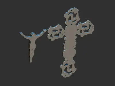 Arabesque Cross with Jesus 3D print model