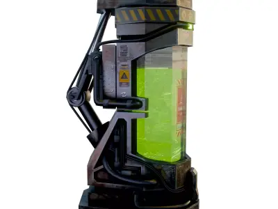 Limited Free- Sci-Fi Toxic Chemical Container  Free low-poly 3D model