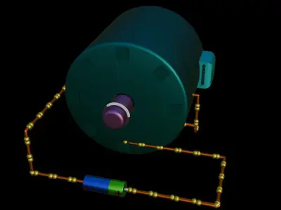 SELF EXCITED DC MOTOR 3D MODEL Low-poly 3D model