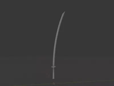 Japanese Katana Sword 3D Model Realistic Game Ready Blade 3D model