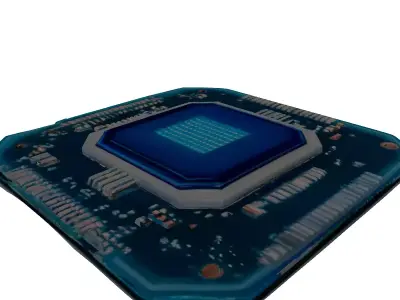 Futuristic Microchip Processor 3D Model 3D model