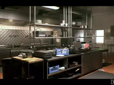 Commercial Kitchen - Unreal Engine 5 Low-poly 3D model