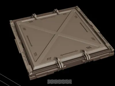 26 Sci fi Industrial panel Kitbash 3D model