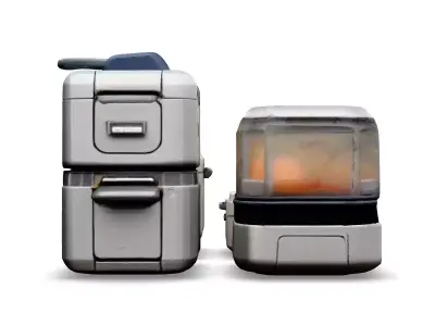 SciFi Food Containers Set Low-poly 3D model