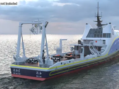 Zhu Hai Yun Ship with Underwater Drones on Board 3D model purchase