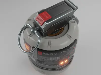 sci-fi grenade attack Low-poly 3D model