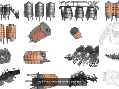 Steel Wine Tank collection 3D Model Pack