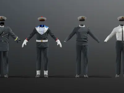 NAVY french soldier officer 3D model