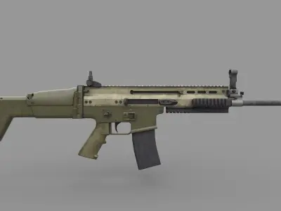 FN SCAR L RIFLE PBR Low-poly 3D model
