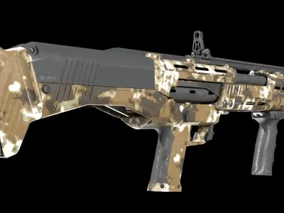 DP12 Shotgun Desert Camo texture Low-poly 3D model