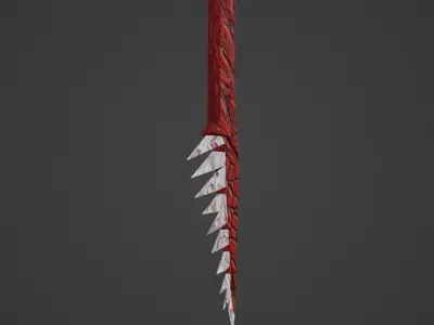 Stylized lizard axe weapon PBR low-poly Game ready  Low-poly 3D model