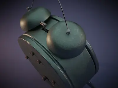 old alarm clock Free low-poly 3D model