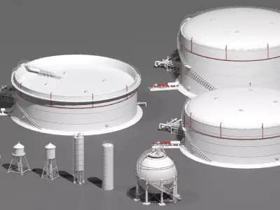 Industrial tanks 3D model