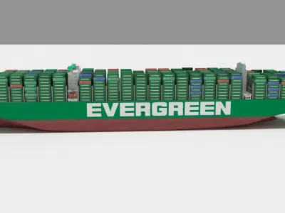Ever ace container ship lowpoly 3D model