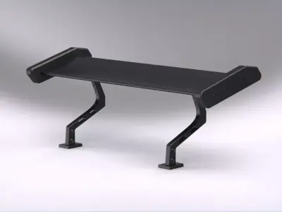 Carbon spoiler automotive style sedan 3D model