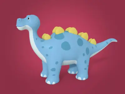 Cartoon Dinosaur Low-poly 3D model