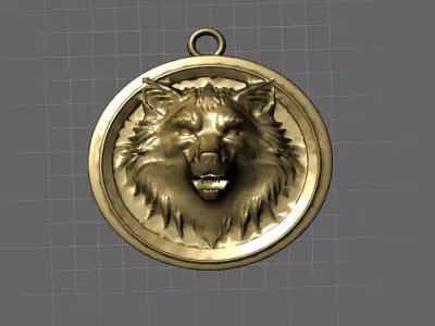 Wolf Head Pendant 3D print model purchase