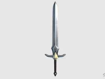 Lowpoly Sword 3D Model No Reference Unique Low-poly 3D model