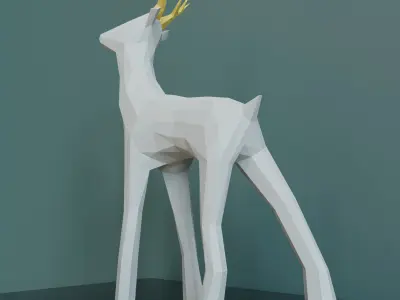 Reindeer low poly 3D model