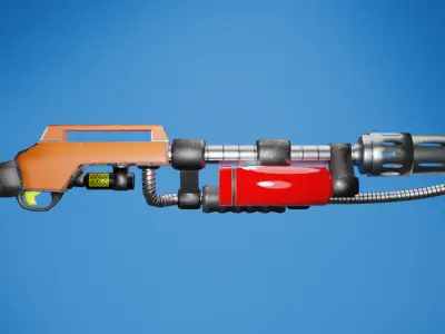 Shotgun Flamethrower Low-poly 3D model