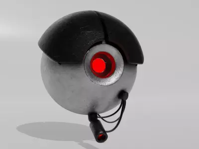Sci-fi Drone Low-poly 3D model 4
