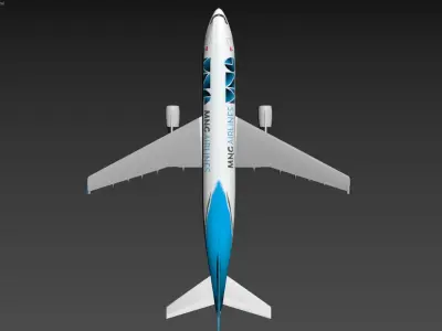 MNG Airlines Cargo Aircraft Airbus A300-600F Low-poly 3D model