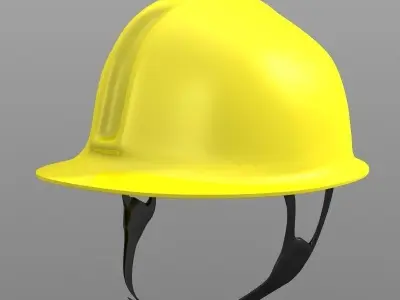 Yellow Construction Helmet 3D model