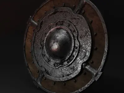 shield model 3d high deatail Low-poly 3D model