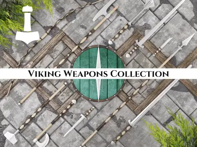 Ancient Collection Viking Weapons Set 3D Model Pack