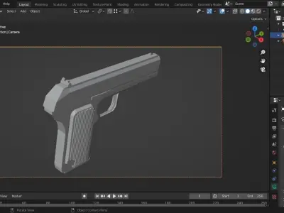 Hand Gun pistol Free low-poly 3D model
