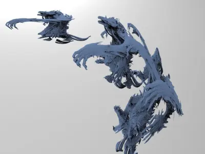 Demon Hand Sculpture ghosts 1 3D model