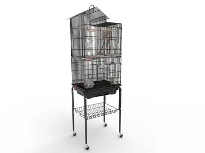 Large Canary Parakeet Cockatiel Lovebird Finch Bird Cage 3D model