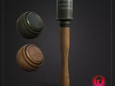 Grenade-M24 german grenade Low-poly 3D model