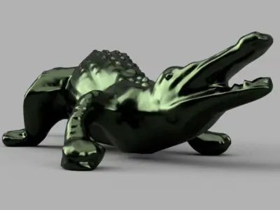 Crocodile gold 3D print model