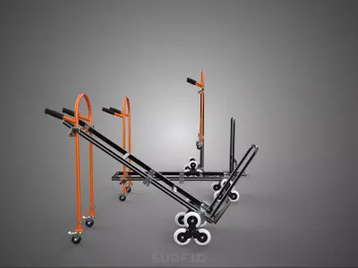 TRI WHEEL STAIR CLIMBING CLIMBER CONVERTIBLE FOLDING HAND TRUCK 3D model
