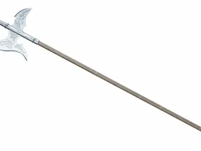 Silver halberd 3D model