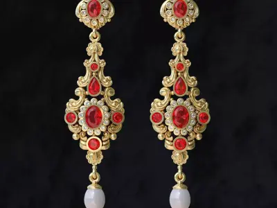 Antique Earrings 3D print model