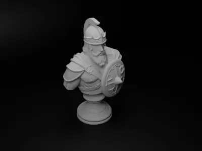 Shield Warrior Bust Chess 3D print model purchase