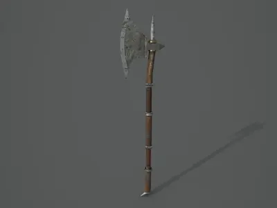 2 Handed Axe  Free low-poly 3D model